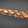 Freshly Baked Traditional French Baguette With Crusty Surface Braided Pattern And Flour Dusting