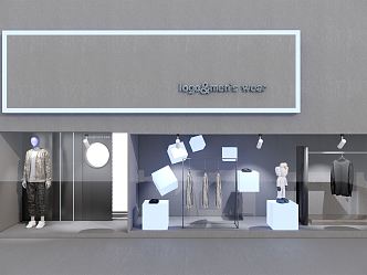 Quiet Window Clothing Store Window Door Head 3d model