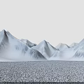 Majestic Snowy Mountain Range With White Peaks And Snow Covered Slopes
