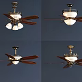 Modern Ceiling Fan with Air Conditioning Wooden Blades and Integrated Light Fixture