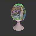 Elegant Lighting Combination with Egg-shaped Hollow-out Design and White Base