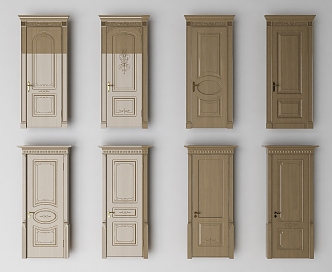 European style simple door 3d model