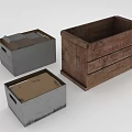 Different Types Of Storage Crates With Wooden Metal And Brown Containers