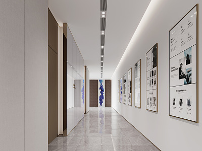 Modern Corridor Office Walkway model