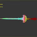 Golden Decorative Sword With Intricate Patterns On Grey Background And Reflection