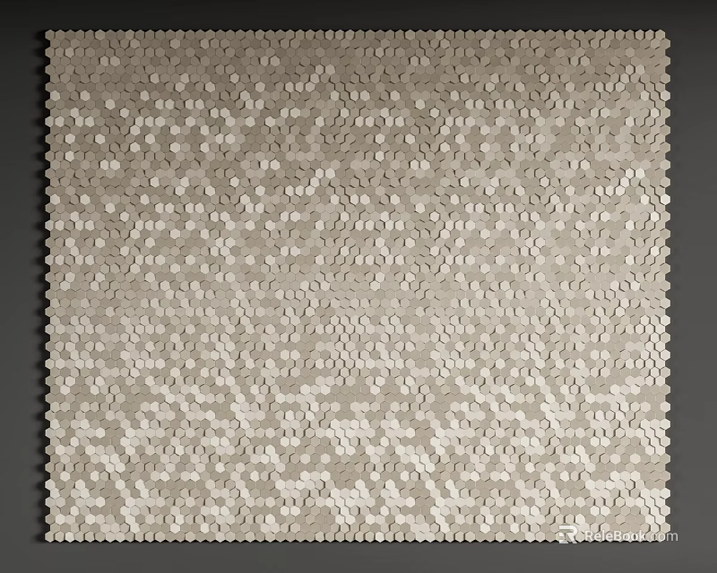 Modern Bedroom Accent Wall With Textured Design And Small Circular Patterns In Neutral Gray 3d model 