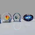 Open Interactive Zone With Solar System Exhibits Earth Model Displays And Visitor Interaction