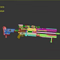 Modern Sniper Rifle With Powerful Scope Silver Body And Blue Accent Lines On Smooth Surface