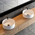 Modern Washing Table Basin Washing Table Combination Creative Solid Wood Washing Table 3d model