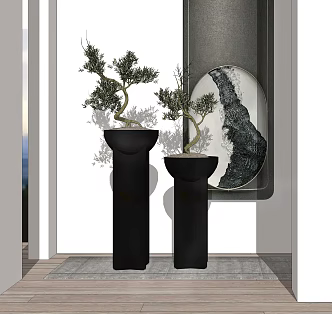 New Chinese Bonsai Plant Combination 3d model
