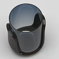 Modern Minimalist Transparent Blue Container With Black Curved Base Household Product