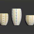 Detailed Sculpture Carving Handcrafted White Vases With Gold And Colorful Decorative Patterns
