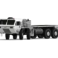 White Heavy Duty Multi Wheeled Truck With Large Tires And Flatbed Utility Design