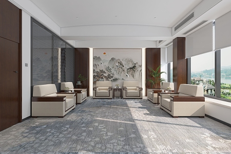 New Chinese Reception Room 3d model