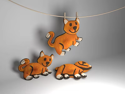 Modern pendant cartoon cat 3d model