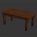 Rustic Wooden Table With Plank Top And Sturdy Legs For Home Decor