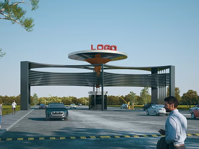 Modern Gate Gate Building Factory Gate Guard Recorder Room Gate Entrance Park Gate Gate Gate 3d model