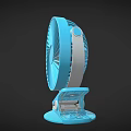 Small Blue Clip On Desk Fan With Stable Base And Portable Design For Home Use