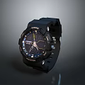 Black CASIO Sport Watch With Rubber Strap Luminous Dial And Outdoor Design