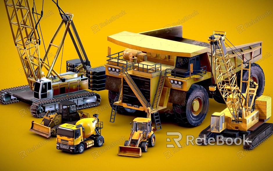 Engineering vehicle combination bulldozer hydraulic crane crane model