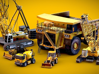 Engineering vehicle combination bulldozer hydraulic crane model