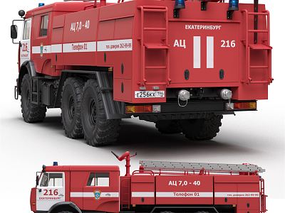 modern fire truck 3d model