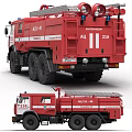 Red Heavy Duty Fire Rescue Utility Vehicle With Large Water Tank And Emergency Tools