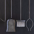 Elegant Fireplace Tools Set With Black Metal And Gold Accents On Stand