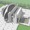 Ancient Architecture Inspired Modern Museum Design With Curved Roof And Glass Walls