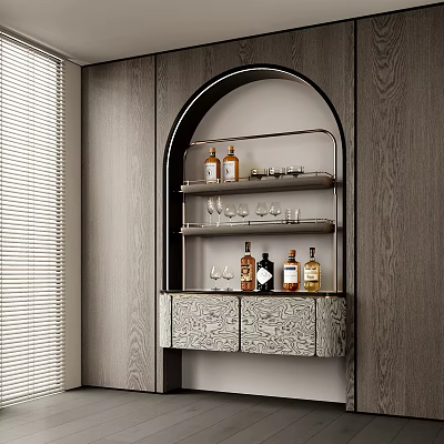 Modern Red Wine Cabinet Red Wine Wine Finished Wine Cabinet Open Wine Cabinet Dining Side Wine Cabinet Wine Rack 3d model