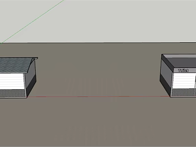 Two Buildings Exterior Design Featuring Bar Structure And Simple Roof Elements 3d model