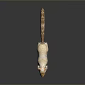 Detailed Light Brown Squirrel Model With Long Tail And Textured Fur On Dark Reflective Surface