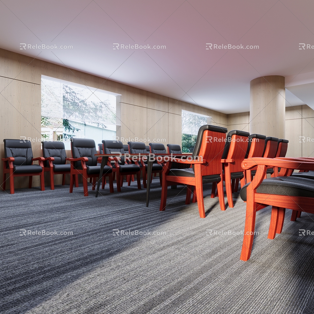 Modern Meeting Room Meeting Table and Chair 3d model