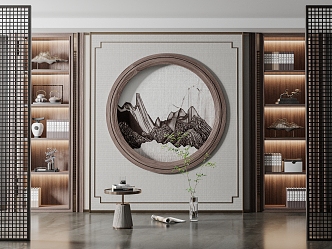 New Chinese Decorative Cabinet 3d model