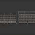 Modern Metal Fence Structures With Straight And Curved Grid Panel Designs