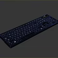 Black Full Size Computer Keyboard Featuring Standard Key Layout And Sleek Design 3d model