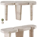 Natural Marble Console Table And Side Cabinet With Modern Design And Unique Leg Structure 3d model