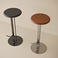 Modern Bar Stools With Black Brown Wooden Seats And Metal Bases