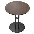 Round Wooden Dining Table with Black Metal X Shaped Legs and Circular Modern Design Base