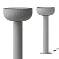 Modern Floor Lamp with Glass Shade Brown Transparent and Black Stand Minimalist Design