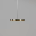 Modern Circular Metal Pendant Light With Soft Illumination On Gray Background 3d model