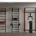 Modern fitness equipment combination indoor fitness rack 3d model