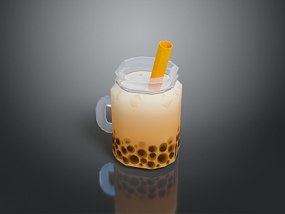 Beverage cup milk tea daily necessities 3d model