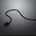 Black Durable Flexible Power Plug Extension Cable For Electrical Equipment Use 3d model