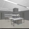 Public Water Dispenser Station With Multiple Faucets White Cabinets Walls Ceiling And Lighting