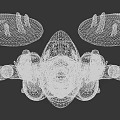 Biomechanical Character With Blue Hair White Blue Orange Winged Armor Front Back Views