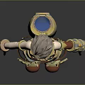 Mechanical Style Daily Life Clothing Accessories With Brown Shorts Blue Red Boots And Arm Cuffs