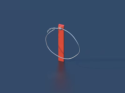 Practical Red Plastic Hanger With Silver Metal Ring For Daily Use 3d model