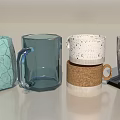 Assorted Decorative Mugs With Unique Patterns Textures And Modern Designs 3d model