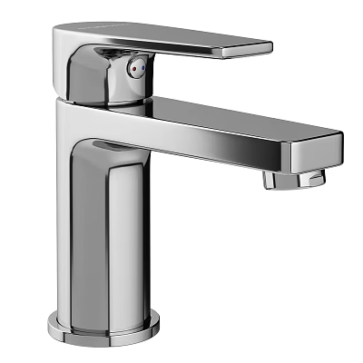 Modern Sleek Chrome Faucet For Bathroom With Single Handle And Polished Surface 3d model